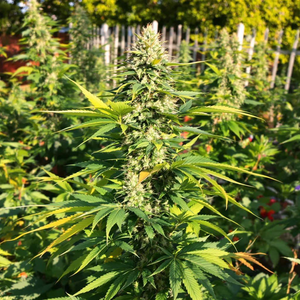 Amethyst 51% indica / 49% sativa — fleur avec trichomes visibles