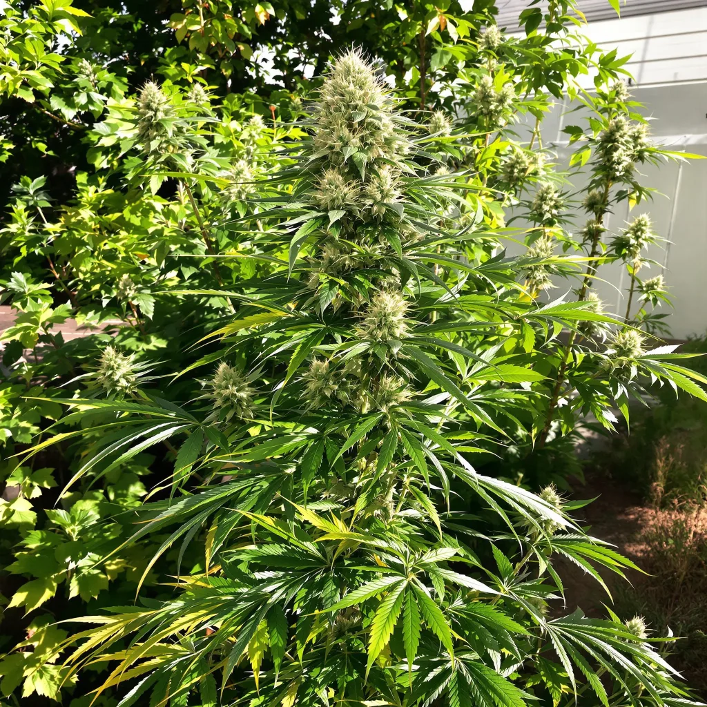 Amnesia 16% indica / 84% sativa — fleur avec trichomes visibles