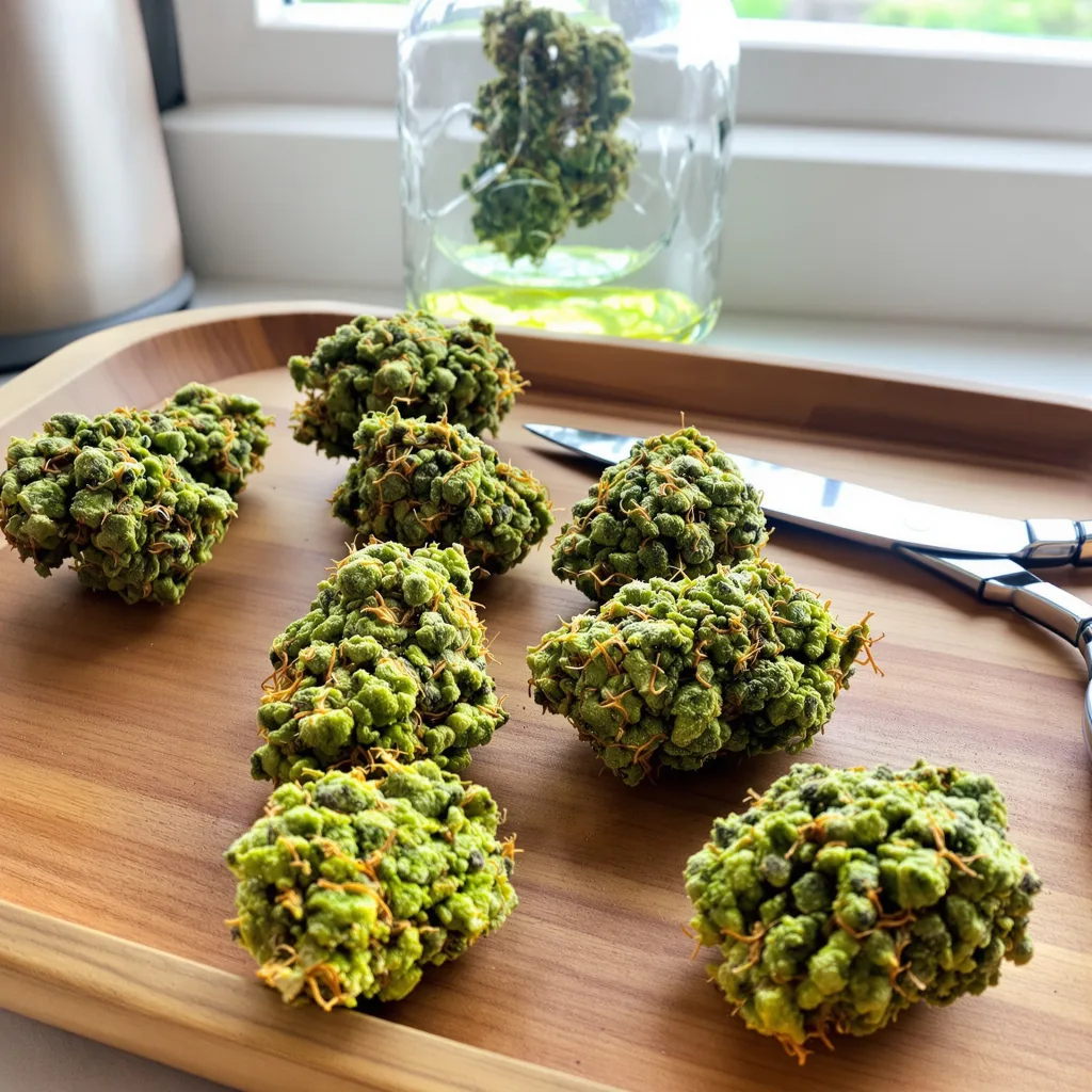 Amnesia Haze 12% indica / 88% sativa — fleur avec trichomes visibles