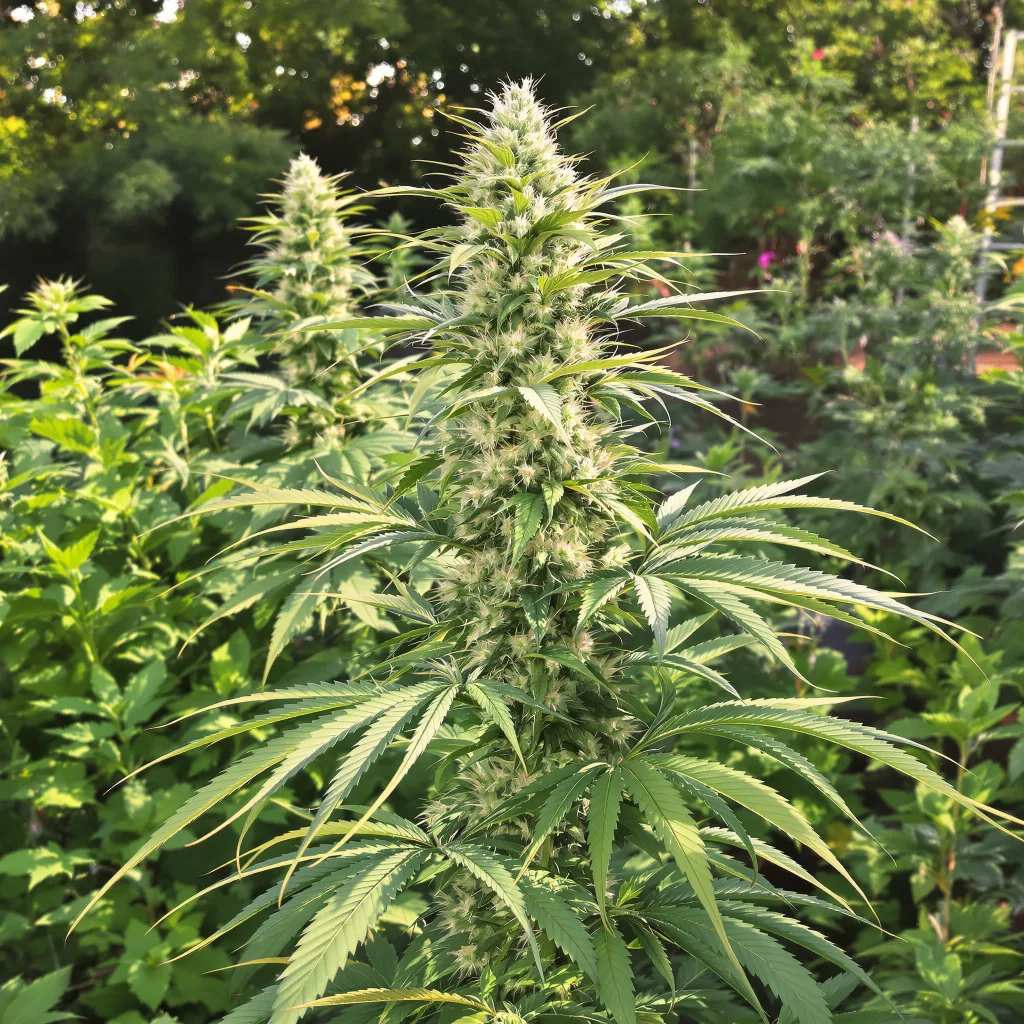 Amnesia Haze 12% indica / 88% sativa — fleur avec trichomes visibles
