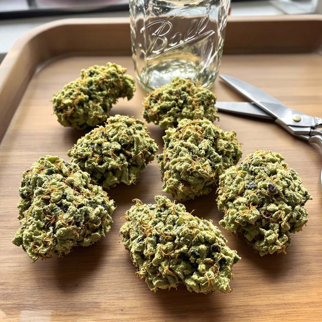 Amnesia Haze 12% indica / 88% sativa — fleur avec trichomes visibles