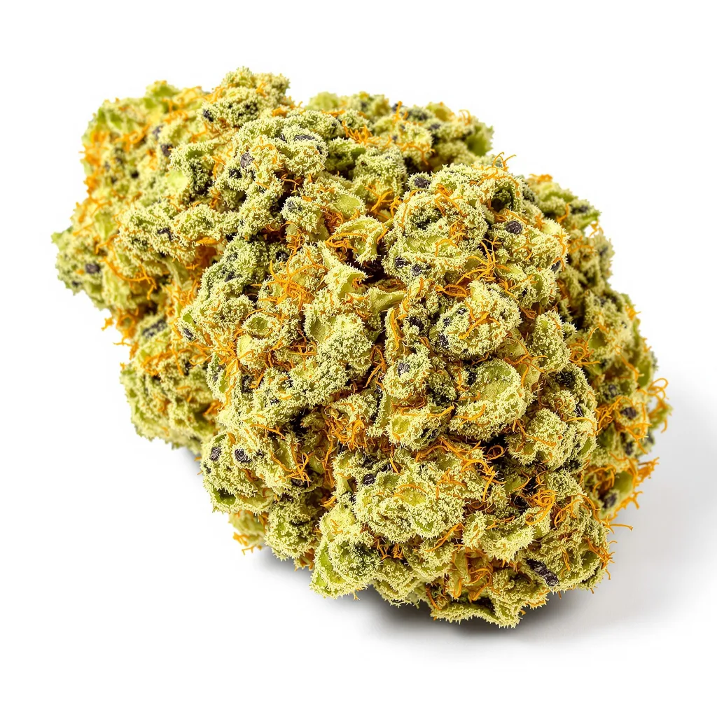 Amnesia Haze 12% indica / 88% sativa — fleur avec trichomes visibles