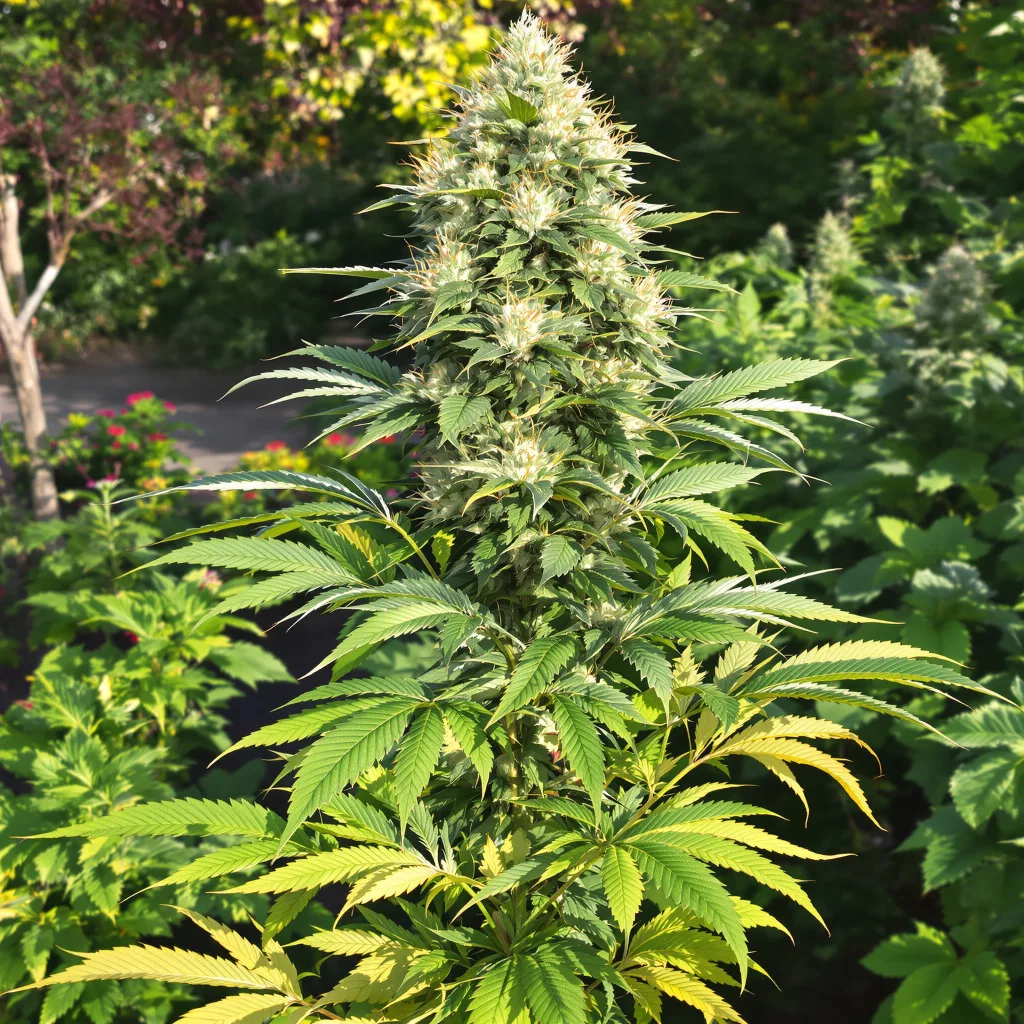 Amsterdam 62% indica / 38% sativa — fleur avec trichomes visibles