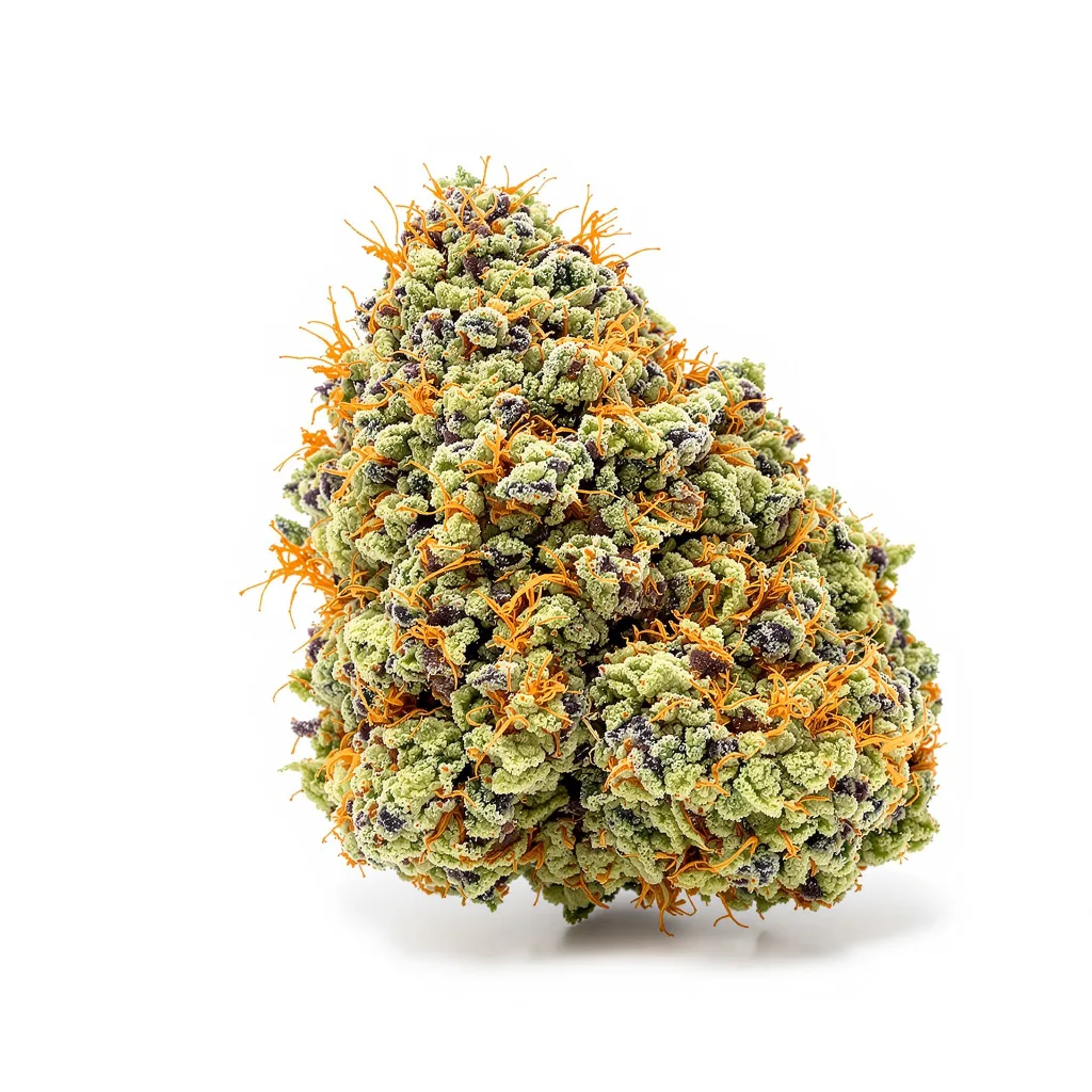 Amsterdam 62% indica / 38% sativa — fleur avec trichomes visibles