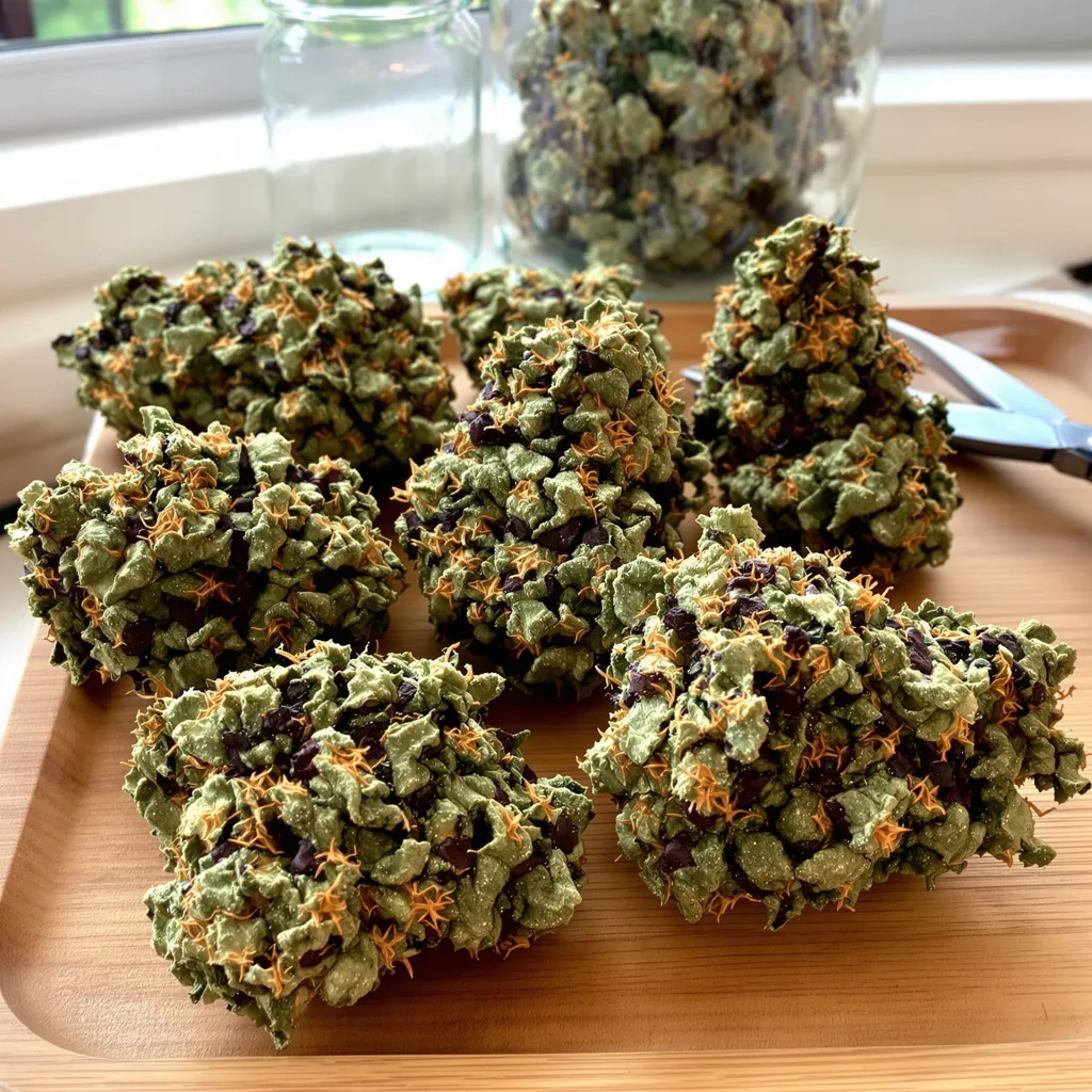 Ancient Kush 78% indica / 22% sativa — fleur avec trichomes visibles