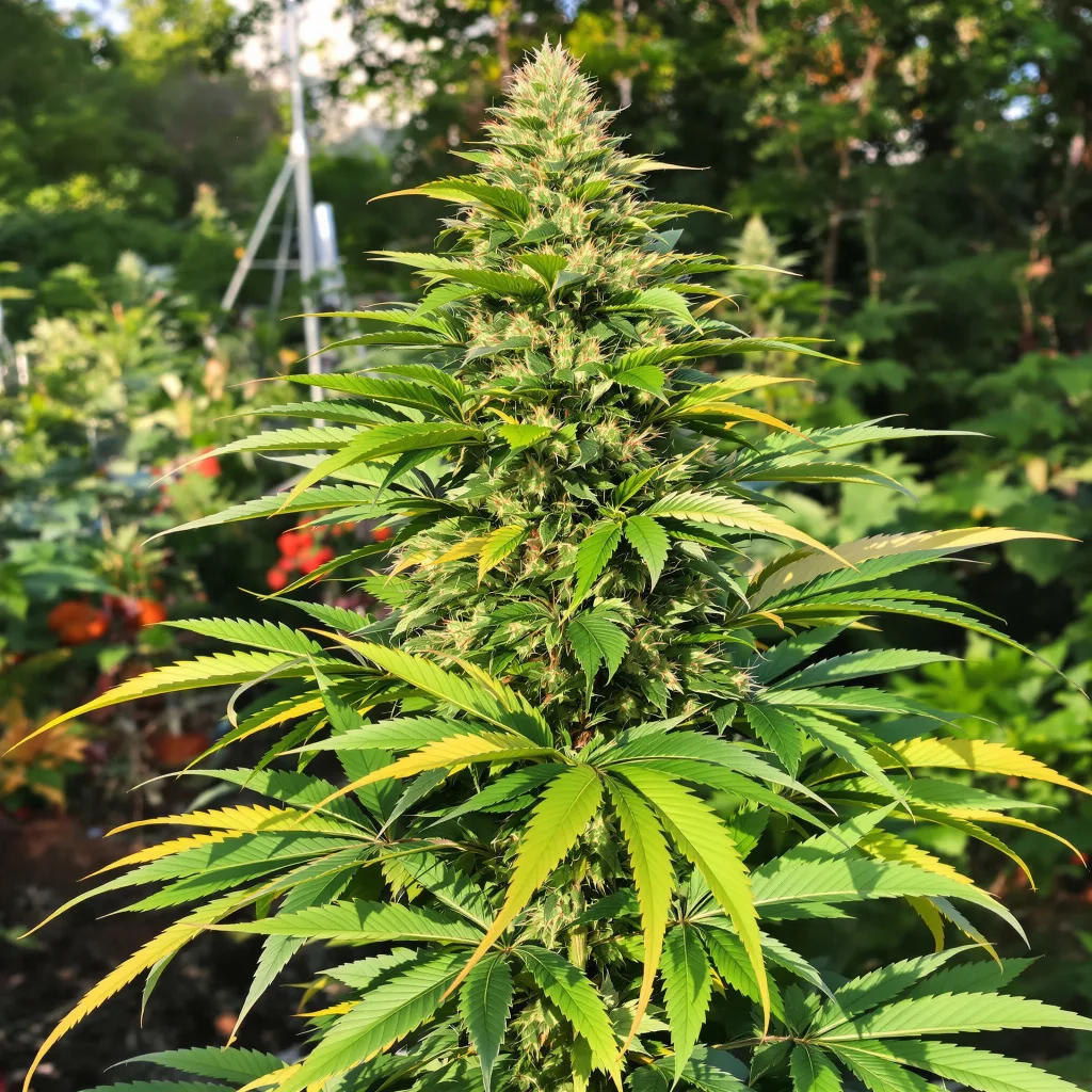 Ancient OG 77% indica / 23% sativa — fleur avec trichomes visibles