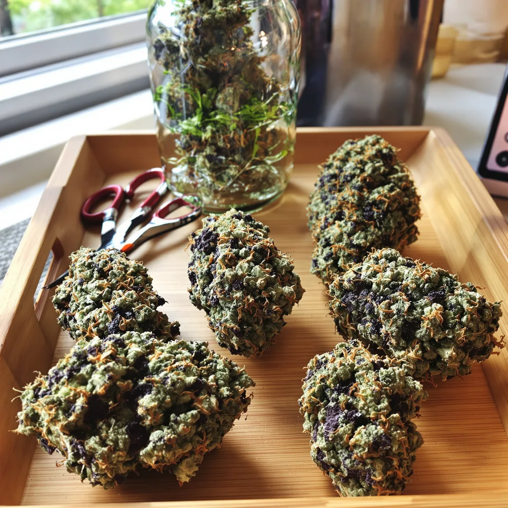 Angel OG 89% indica / 11% sativa — fleur avec trichomes visibles