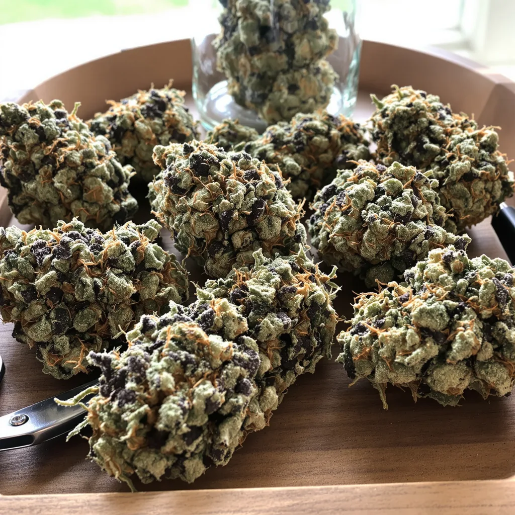 Ape Shit 44% indica / 56% sativa — fleur avec trichomes visibles