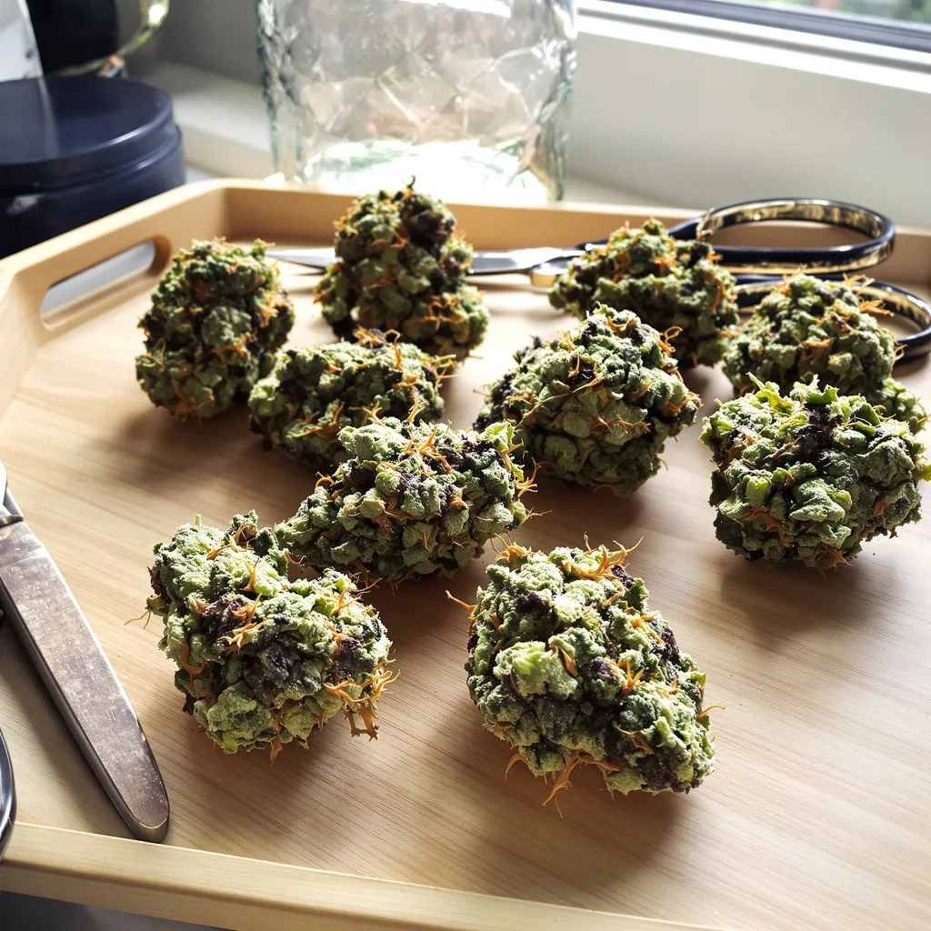 Apple Betty 38% indica / 62% sativa — fleur avec trichomes visibles