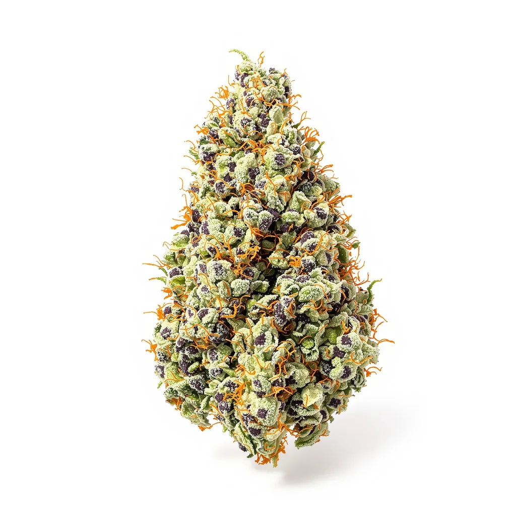 Apple Pie 56% indica / 44% sativa — fleur avec trichomes visibles