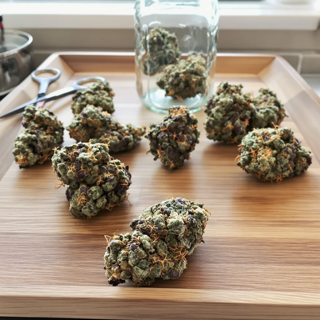 Appleberry 89% indica / 11% sativa — fleur avec trichomes visibles