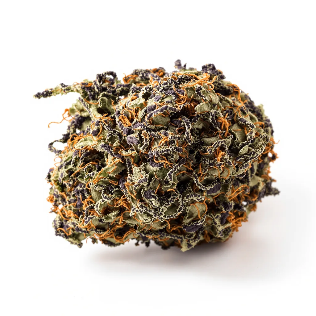 Appleberry 89% indica / 11% sativa — fleur avec trichomes visibles
