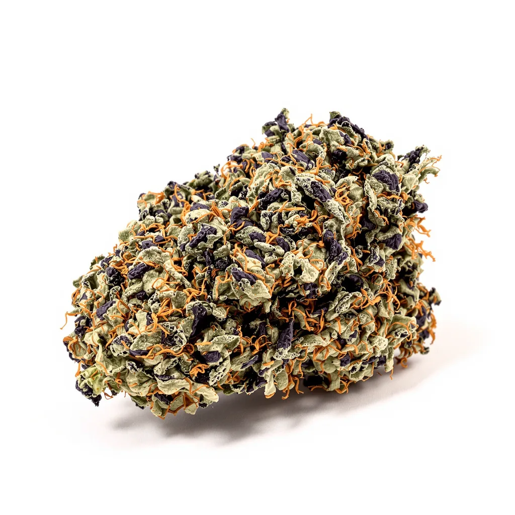 Appleberry 89% indica / 11% sativa — fleur avec trichomes visibles