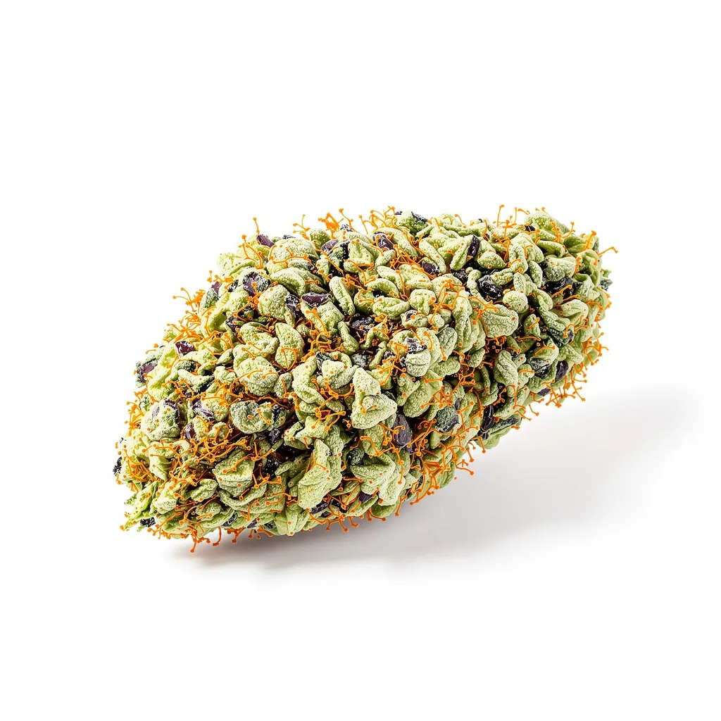 Apples and Bananas 60% indica / 40% sativa — fleur avec trichomes visibles