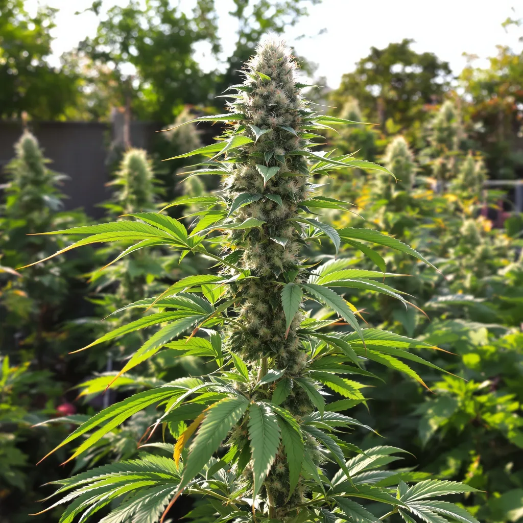 Aurora Borealis 49% indica / 51% sativa — fleur avec trichomes visibles