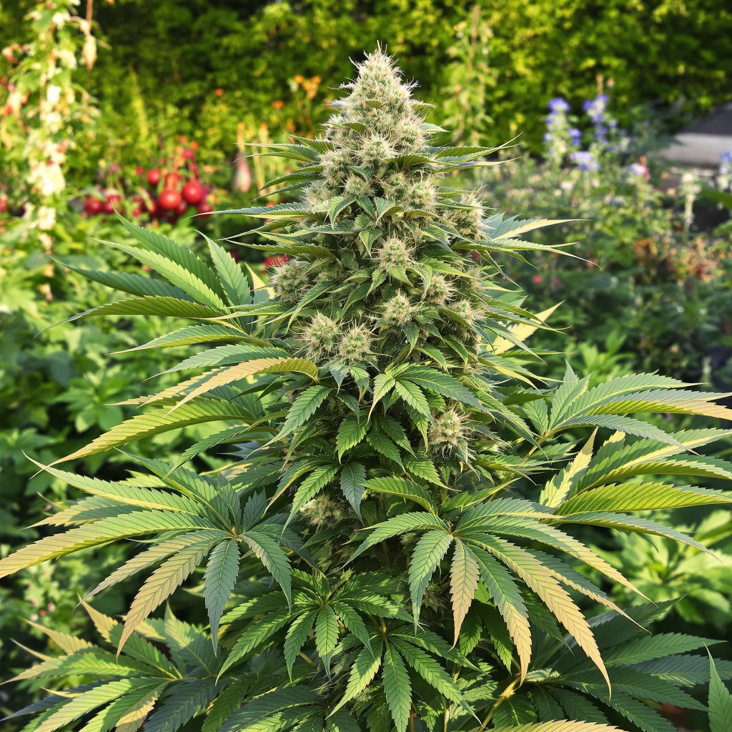 Aurora 76% indica / 24% sativa — fleur avec trichomes visibles