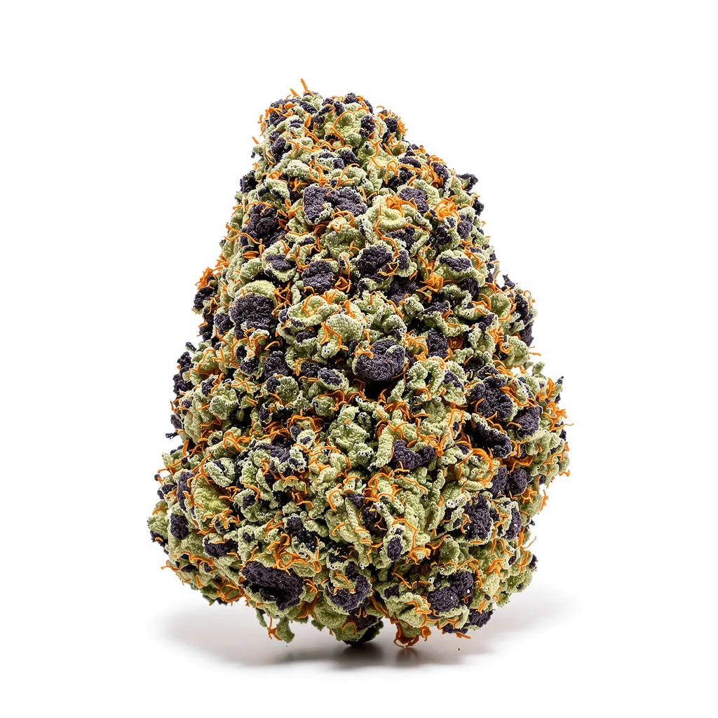 Aurora 76% indica / 24% sativa — fleur avec trichomes visibles