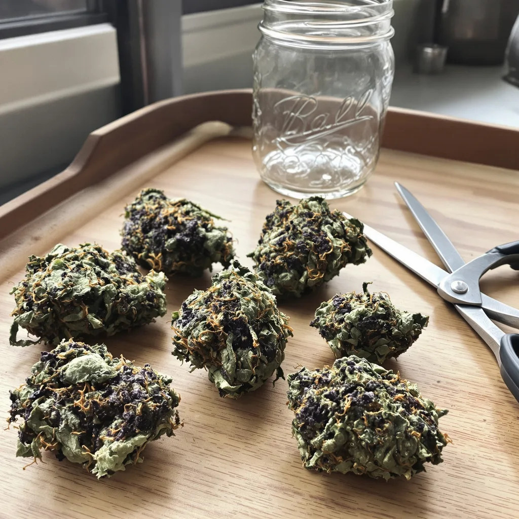 Avalon 79% indica / 21% sativa — fleur avec trichomes visibles