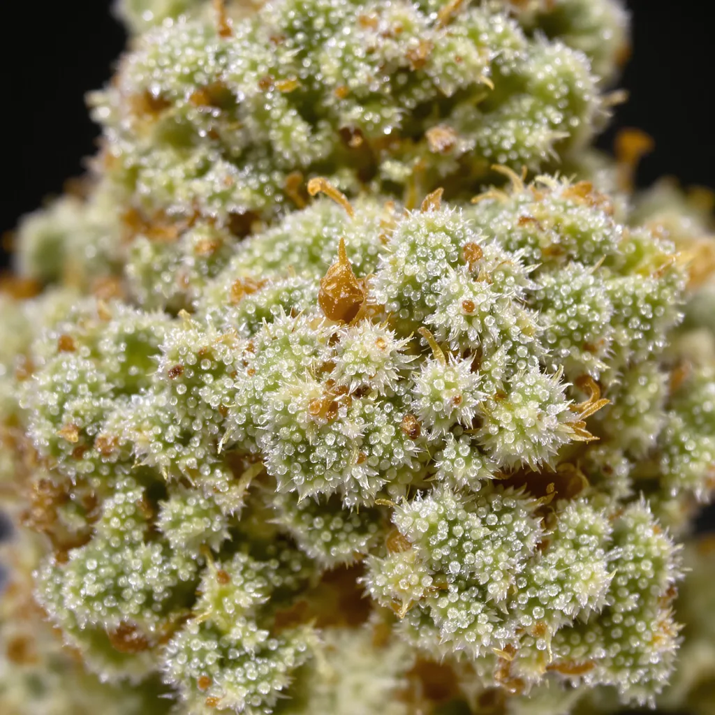 Gros plan de fleur de cannabis Avidekel CBD montrant fleur claire à faible résine