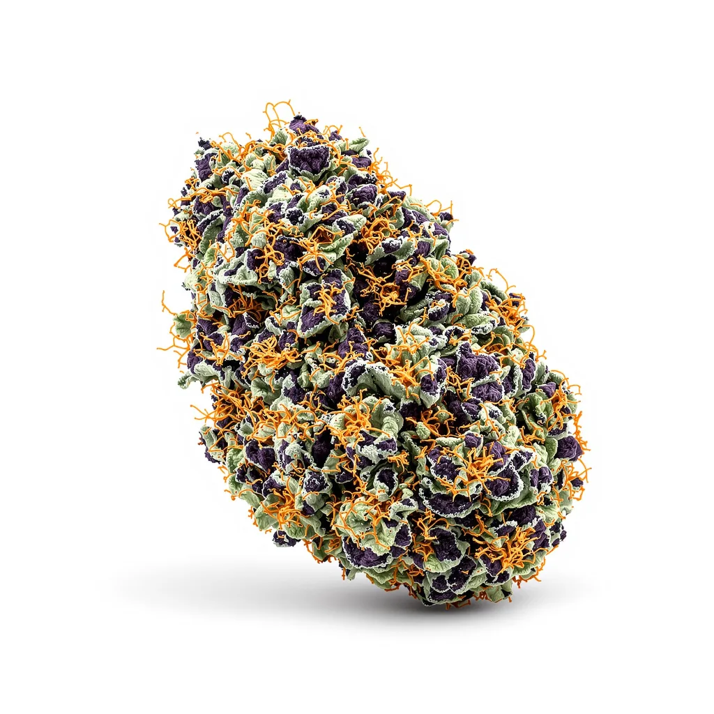 B-52 65% indica / 35% sativa — fleur avec trichomes visibles