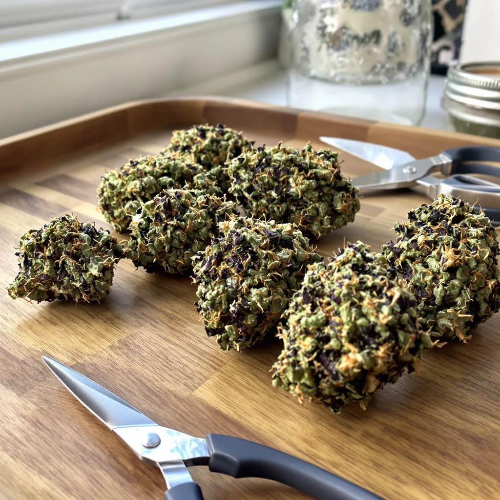 Badazz Rolex 77% indica / 23% sativa — fleur avec trichomes visibles