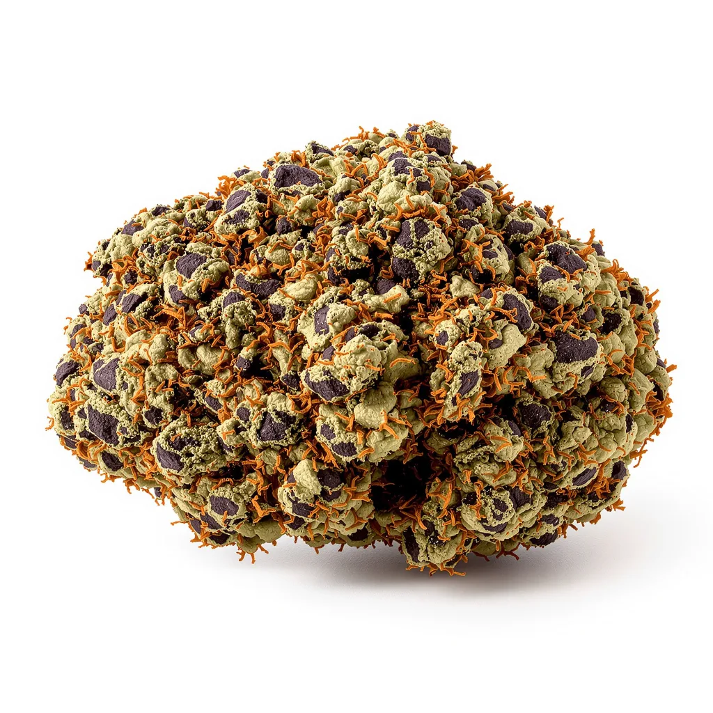 Badazz Rolex 77% indica / 23% sativa — fleur avec trichomes visibles