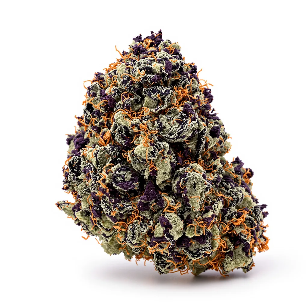 Bakerstreet 87% indica / 13% sativa — fleur avec trichomes visibles