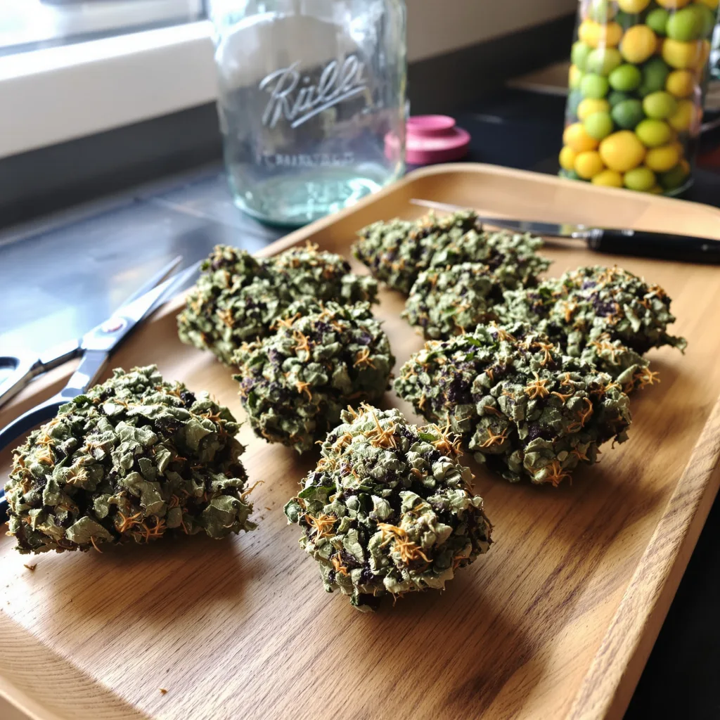 Bakerstreet 87% indica / 13% sativa — fleur avec trichomes visibles