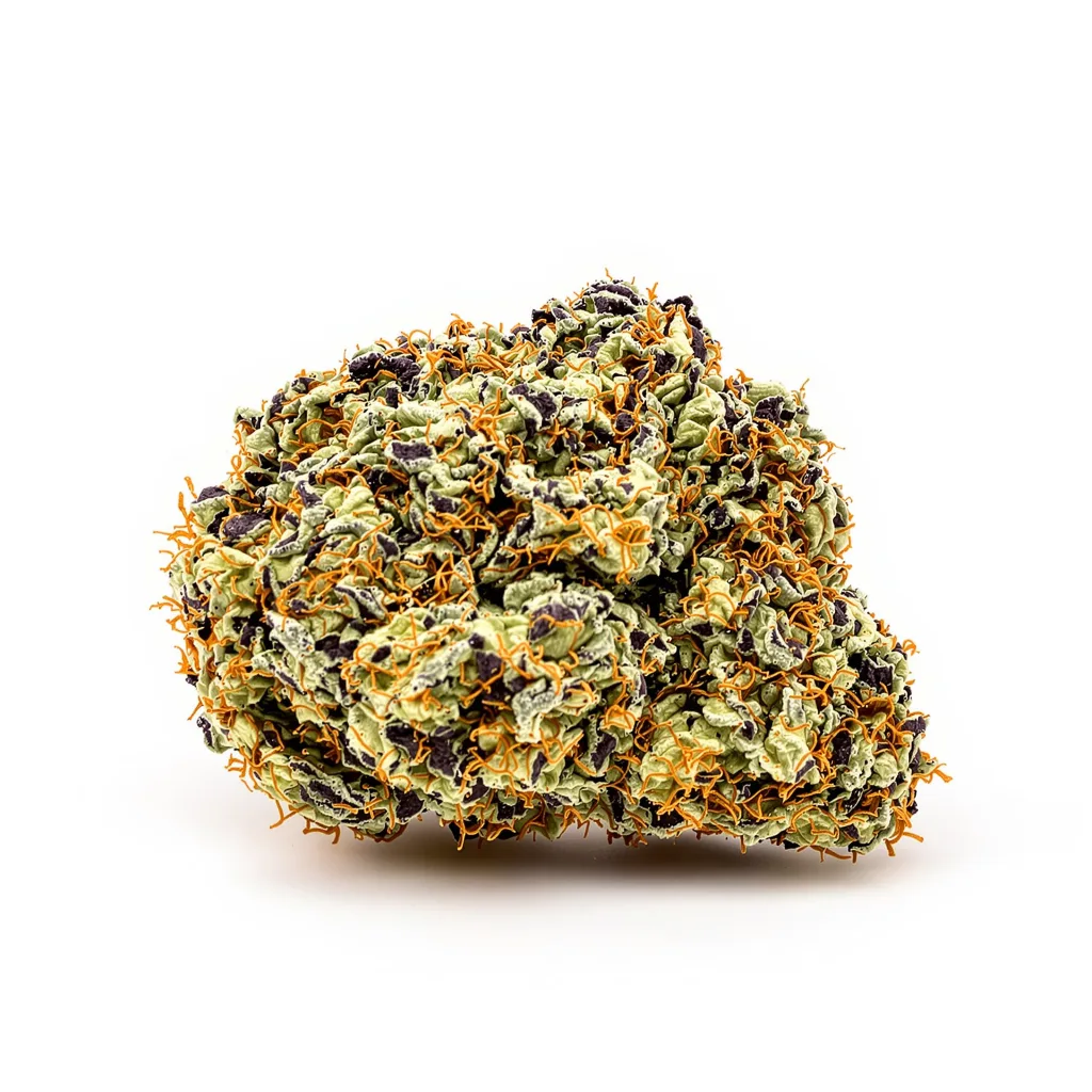 Bakerstreet 87% indica / 13% sativa — fleur avec trichomes visibles