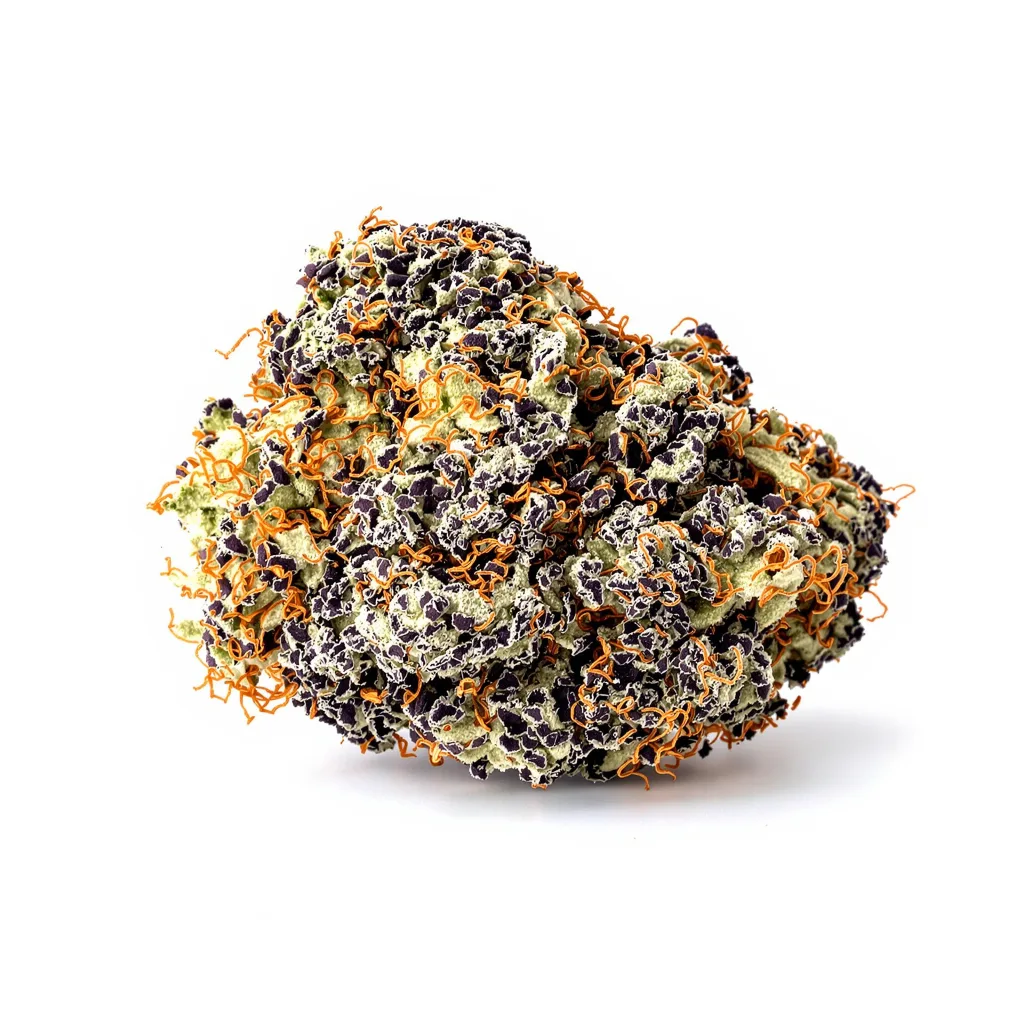Banana Candy 67% indica / 33% sativa — fleur avec trichomes visibles