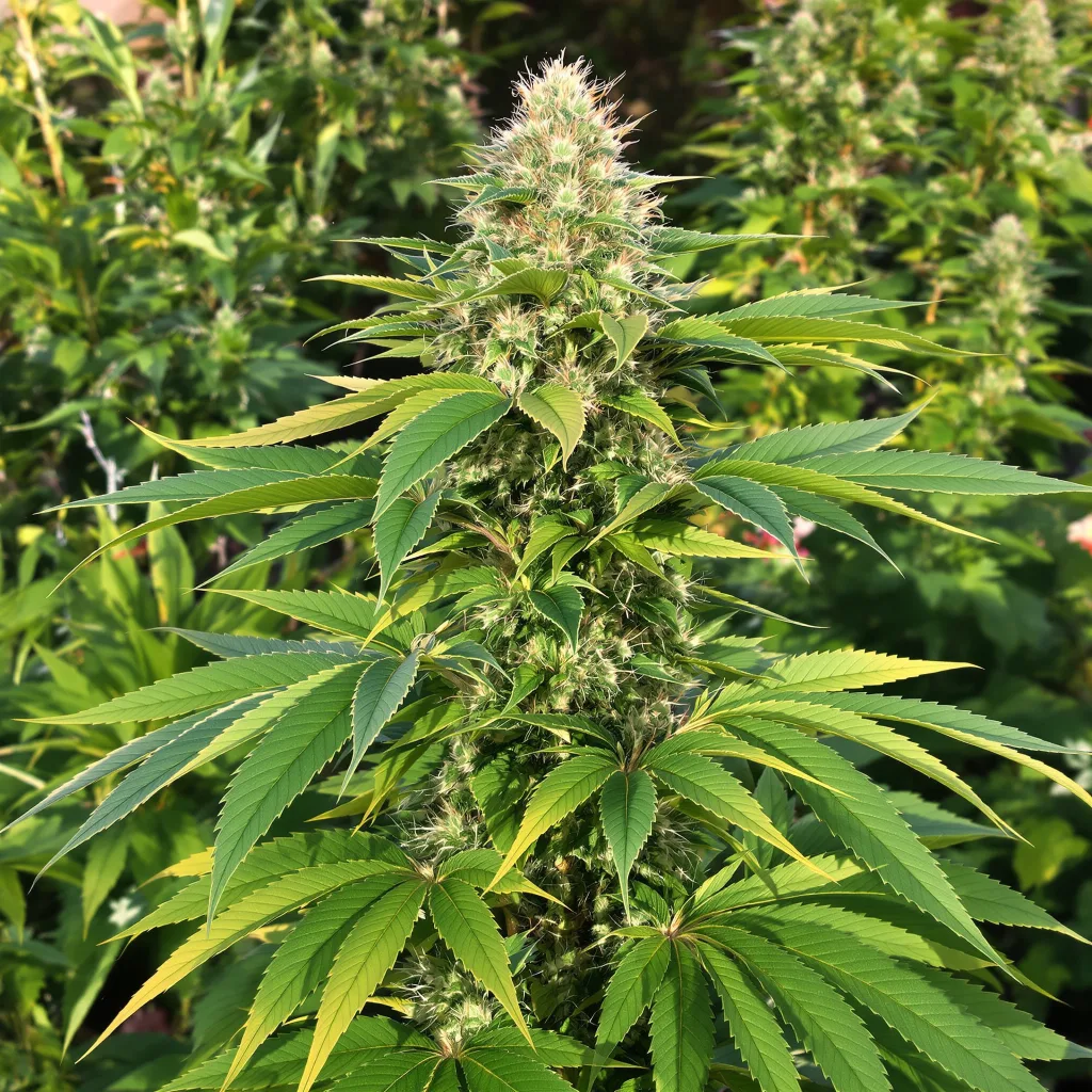 Banana Cooler 73% indica / 27% sativa — fleur avec trichomes visibles