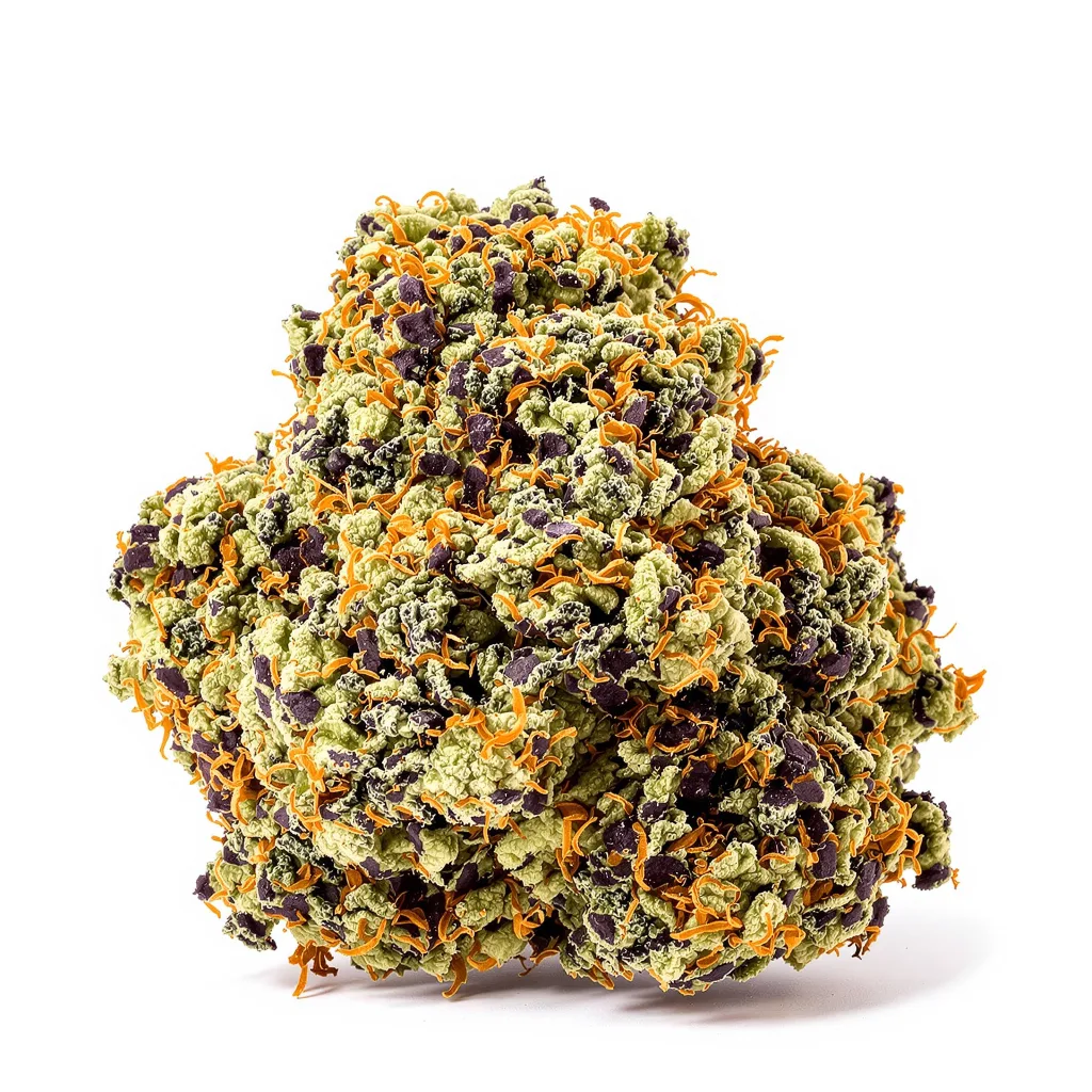 Banana Cooler 73% indica / 27% sativa — fleur avec trichomes visibles