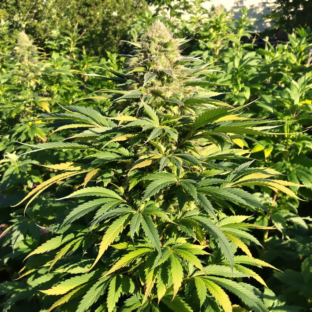 Banana Cream OG 73% indica / 27% sativa — fleur avec trichomes visibles