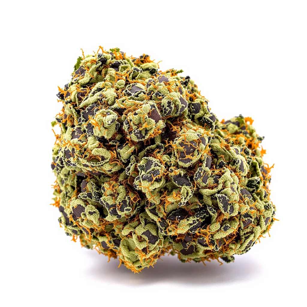 Banana Daddy 80% indica / 20% sativa — fleur avec trichomes visibles