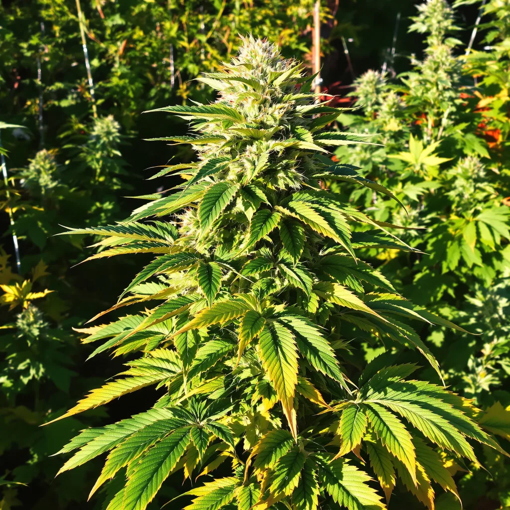 Banana Diesel 70% indica / 30% sativa — fleur avec trichomes visibles