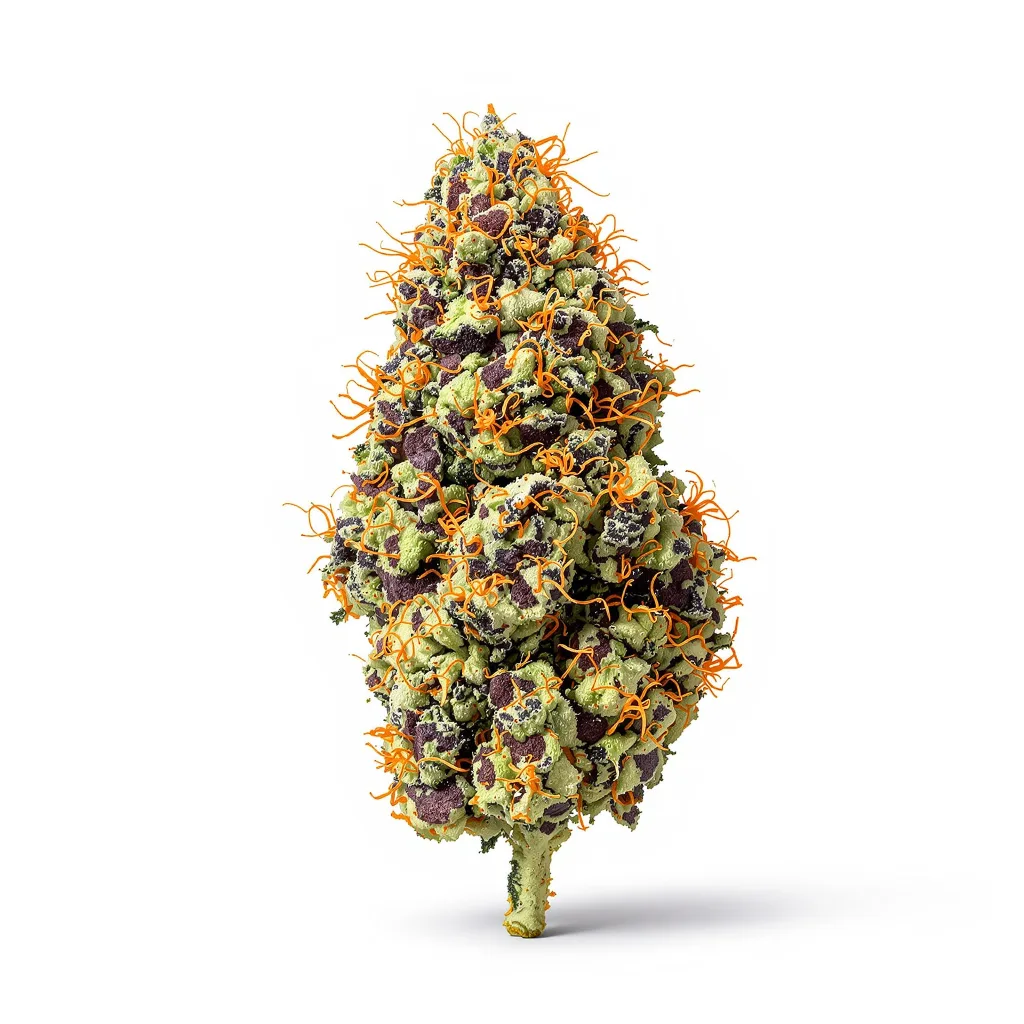 Banana OG 76% indica / 24% sativa — fleur avec trichomes visibles