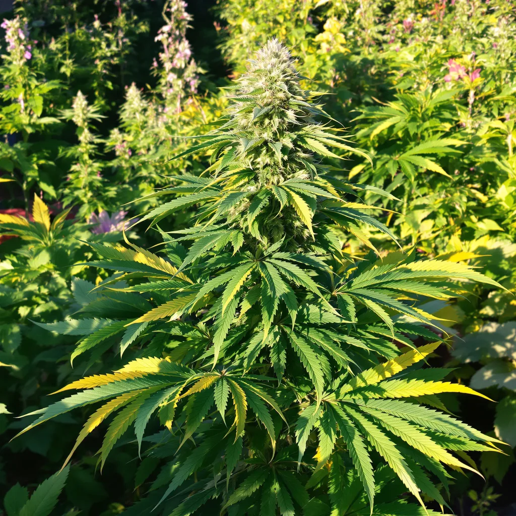 Banana OG 76% indica / 24% sativa — fleur avec trichomes visibles