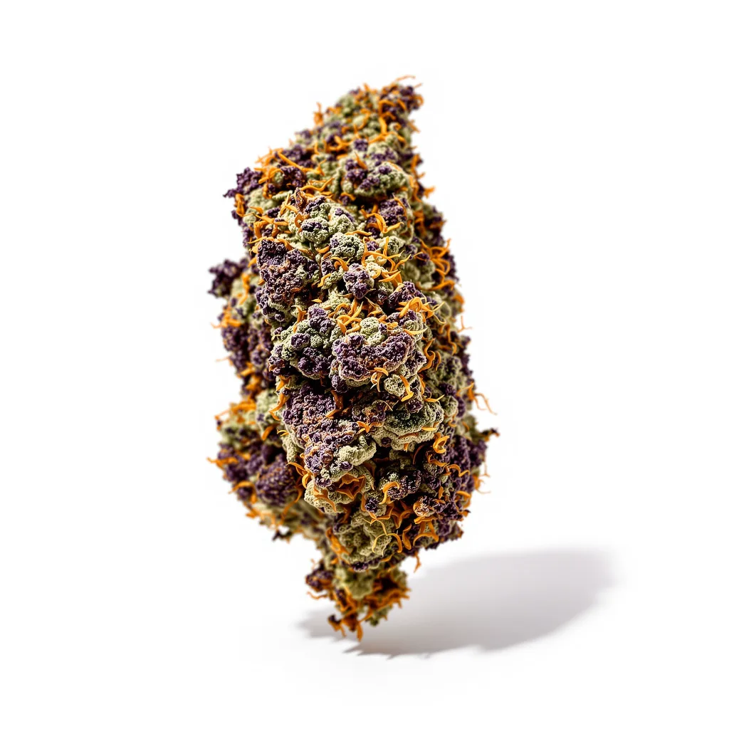 Banana OG 76% indica / 24% sativa — fleur avec trichomes visibles
