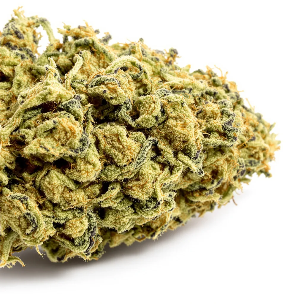 Bear Dance 17% indica / 83% sativa — fleur avec trichomes visibles