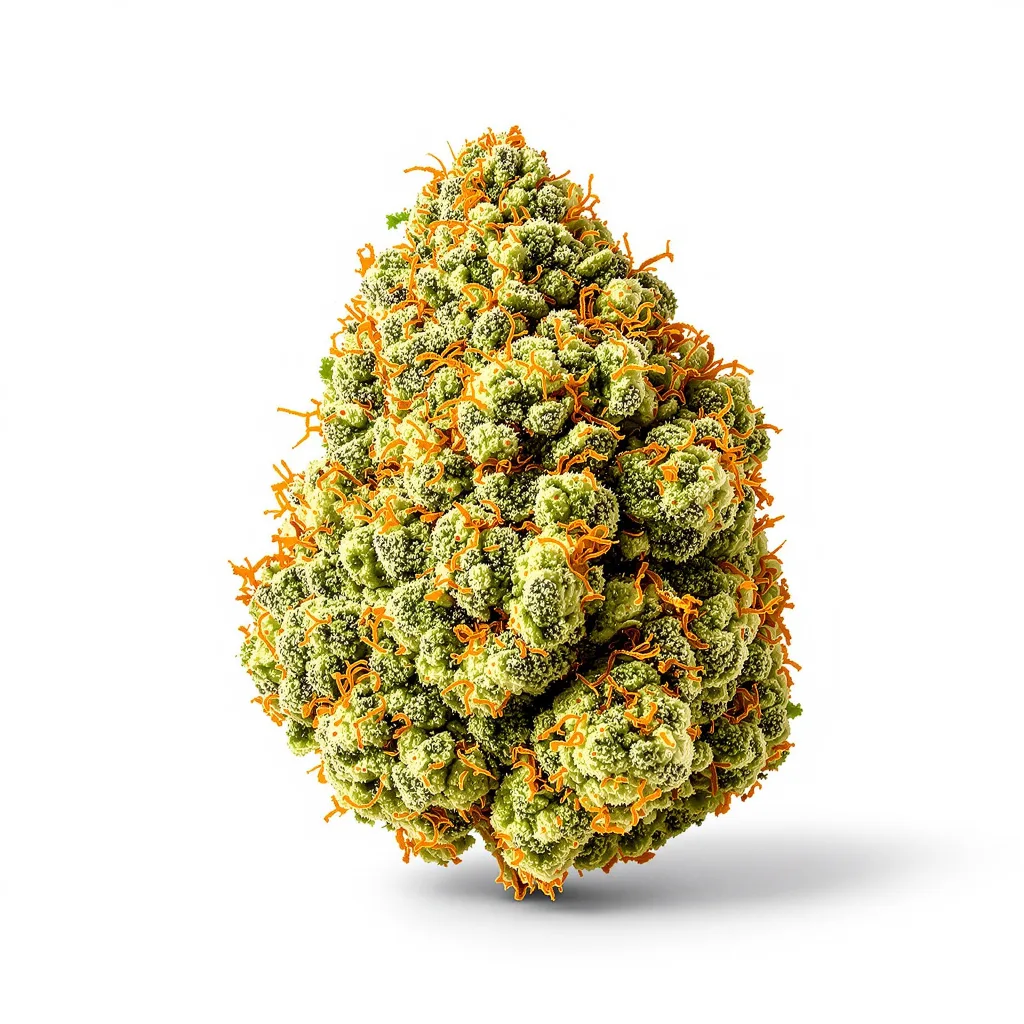 Berner's Cookies 25% indica / 75% sativa — fleur avec trichomes visibles