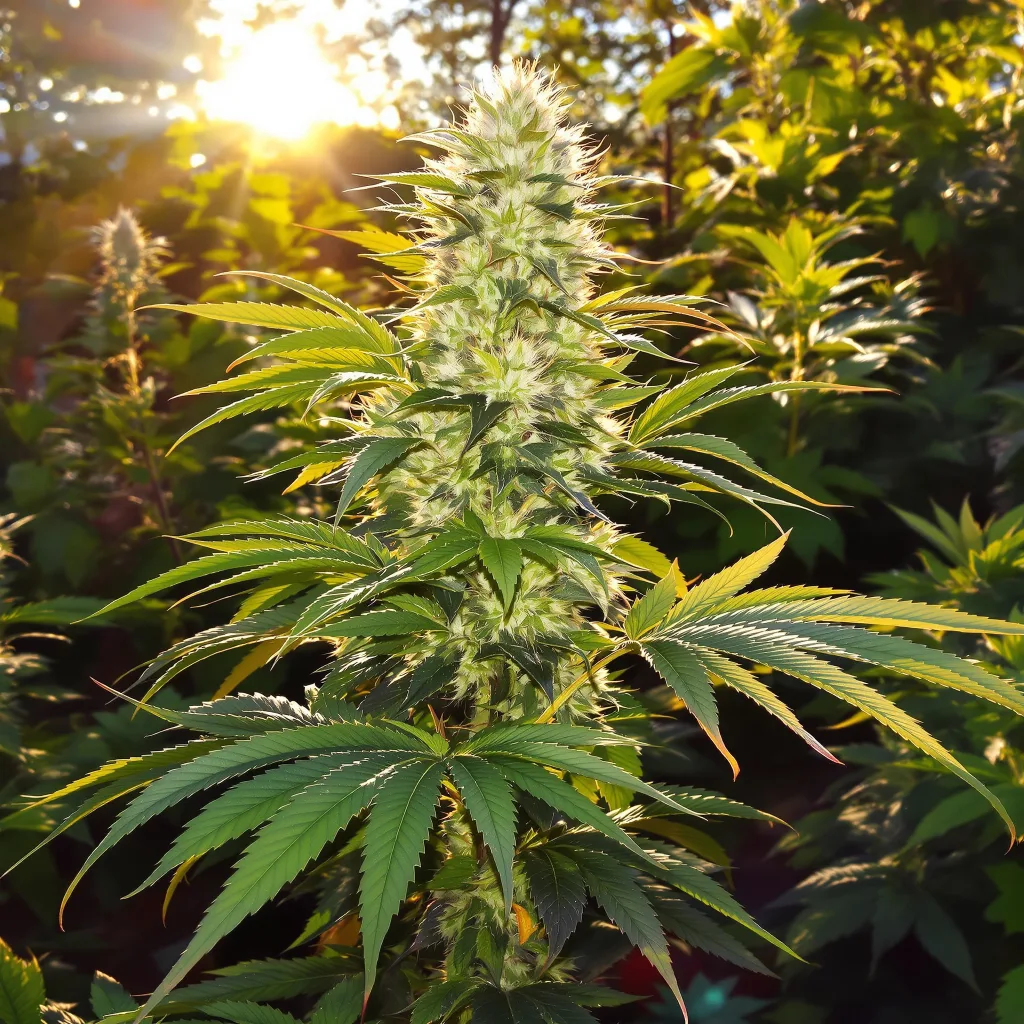 Berry Noir 82% indica / 18% sativa — fleur avec trichomes visibles