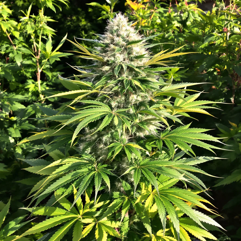 Berry White 73% indica / 27% sativa — fleur avec trichomes visibles