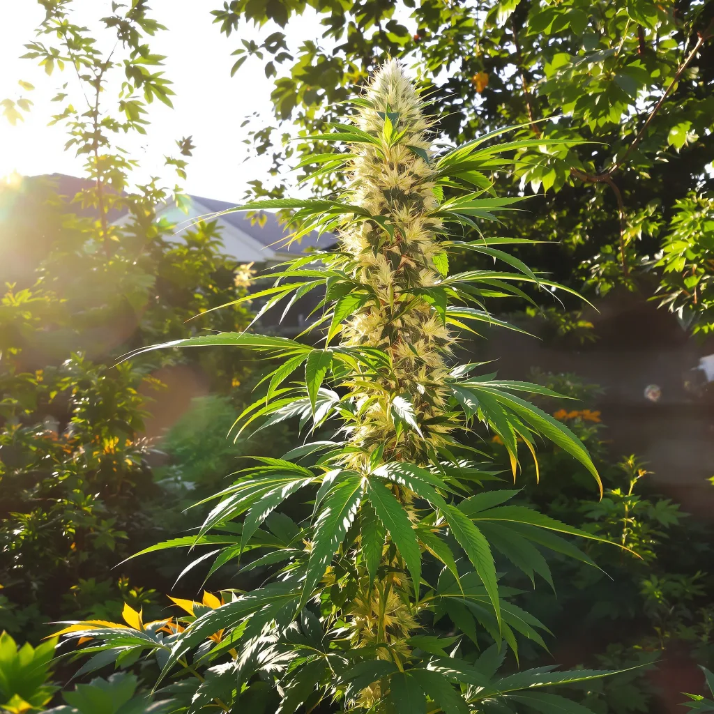 Bianca 14% indica / 86% sativa — fleur avec trichomes visibles