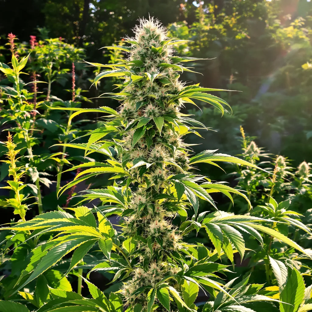 Biddy Early 63% indica / 37% sativa — fleur avec trichomes visibles