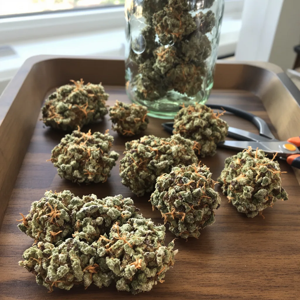 Big Band 37% indica / 63% sativa — fleur avec trichomes visibles
