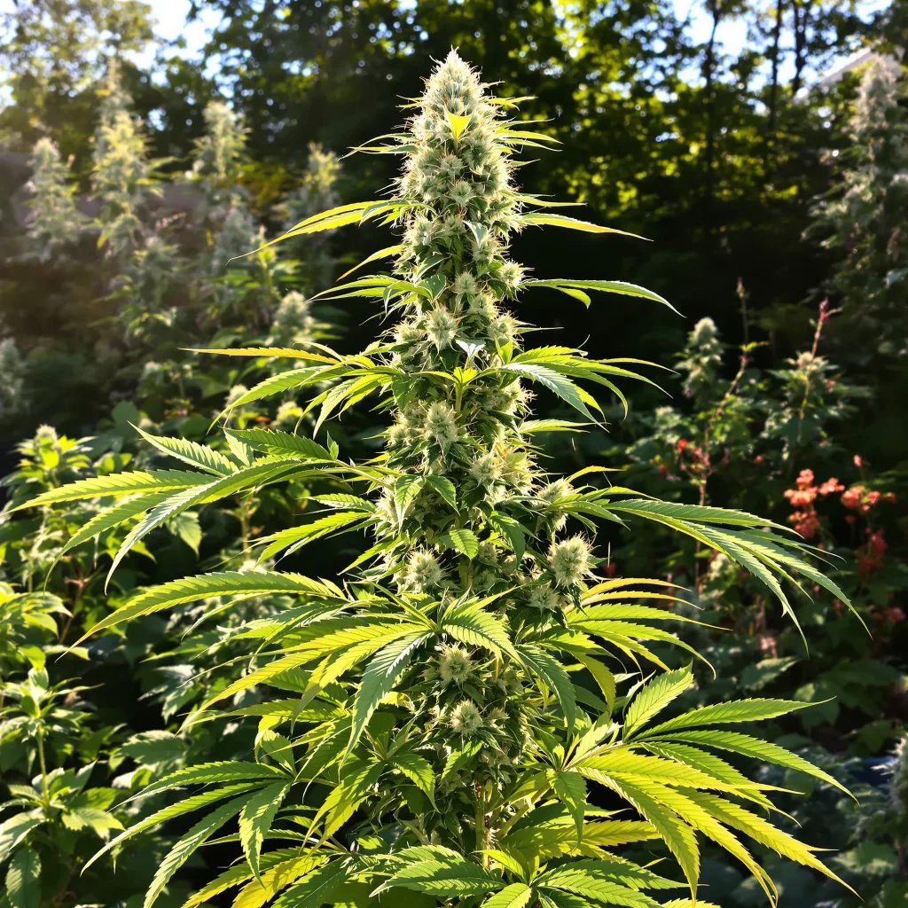 Big Band 37% indica / 63% sativa — fleur avec trichomes visibles