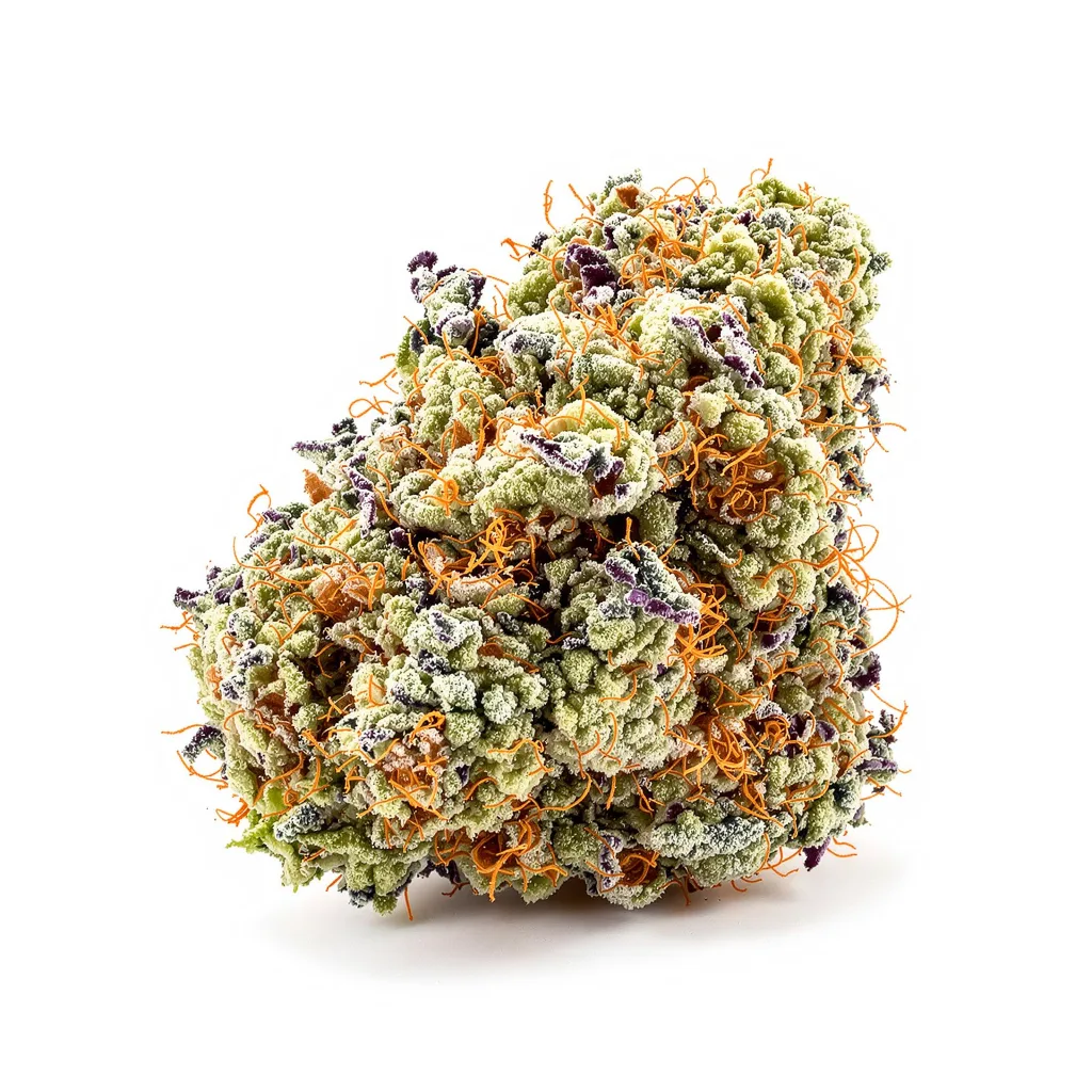 Big Band 37% indica / 63% sativa — fleur avec trichomes visibles