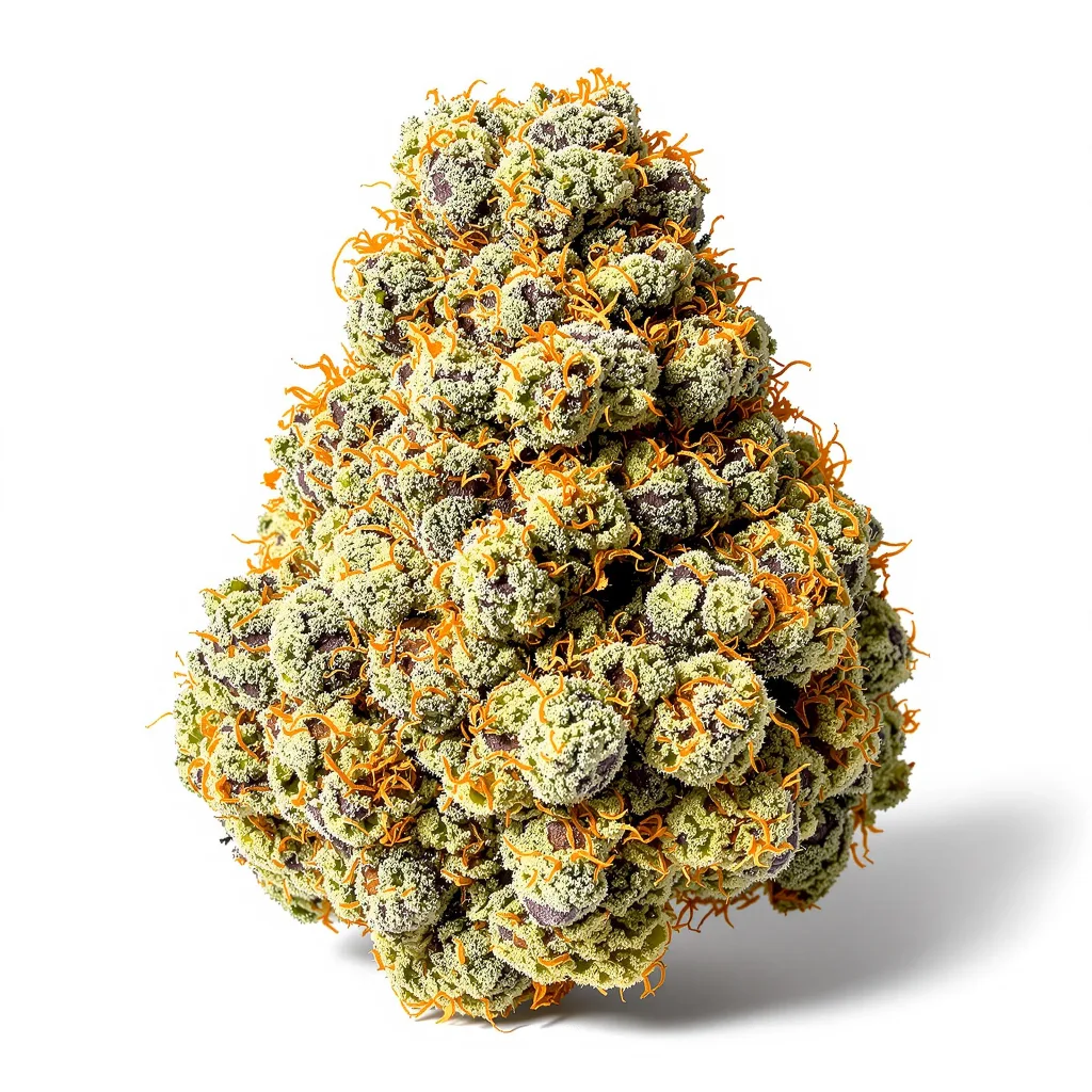 Big Band 37% indica / 63% sativa — fleur avec trichomes visibles