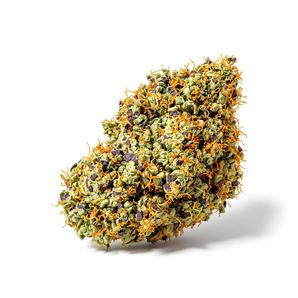 Big Bud 85% indica / 15% sativa — fleur avec trichomes visibles