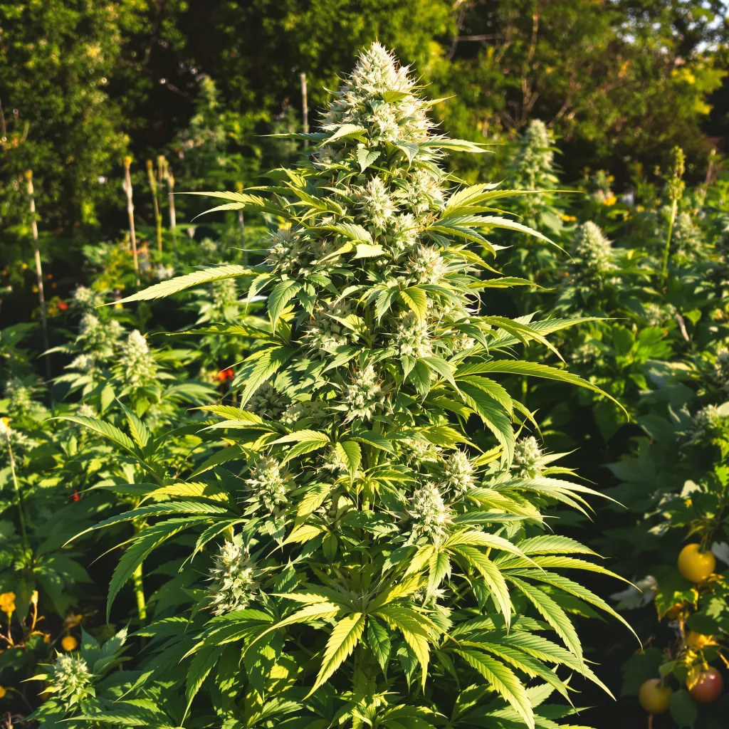 Big Buddha Cheese 60% indica / 40% sativa — fleur avec trichomes visibles